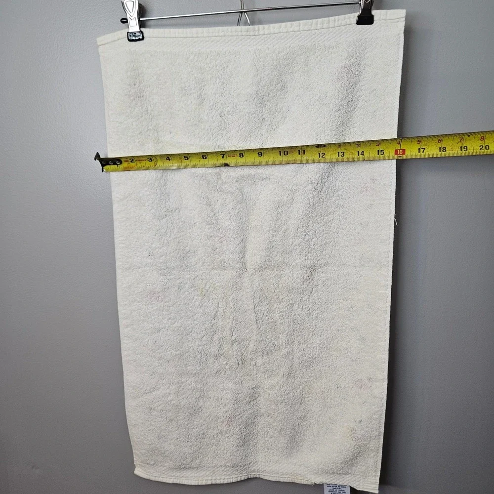 Vtg Cambridge Floral Hand Towel Cream Pink Rose Vine Cotton Made in Canada 16x26